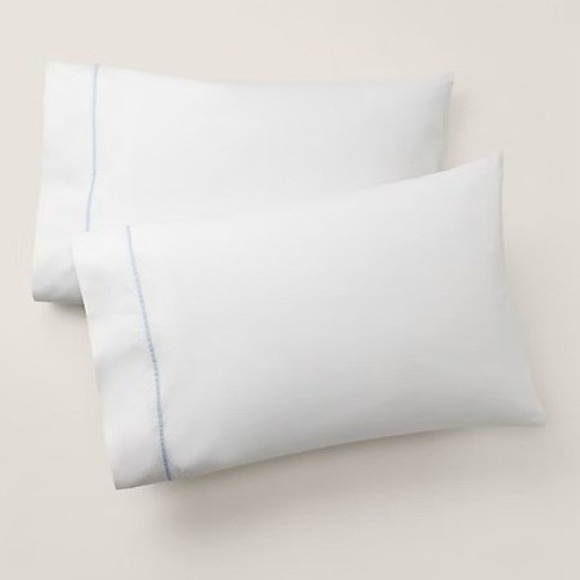 Ralph Lauren Palmer Percale Standard Pillowcases (2) Pale Sky Blue Cotton NEW - Picture 1 of 5